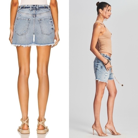 NWT RETROFETE SEROYA 90s High Waist Ripped Distressed Denim Cutoff Jean Short 30 - Picture 6 of 10